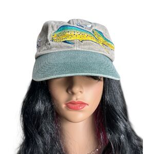 Vintage Guy Harvey Mahi Mahi Embroidered Hat Dolphin Fish Cap Adjustable Taiwan